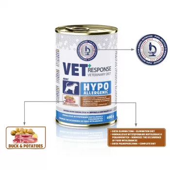 VET RESPONSE Ipoallergenico Anatra - umido per cani - 400 g