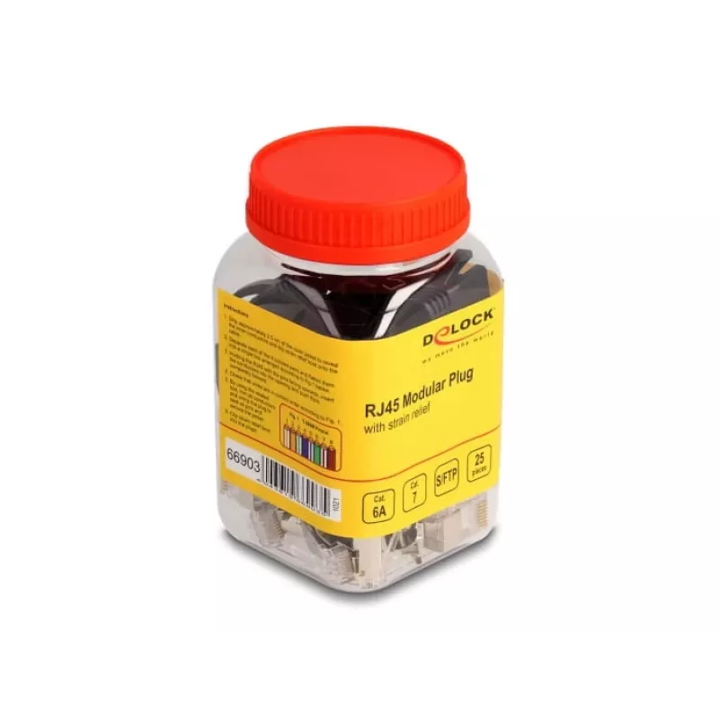 DeLOCK 66903 connettore per cavo RJ-45 nero metallizzato connettore maschio 25 pz.