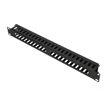 Pannello di gestione cavi Extralink con coperchio in metallo nero metallo 48,3 cm