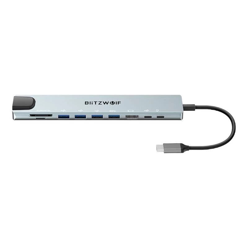 Docking station Blitzwolf BW-TH5 10in1 USB-C (argento)