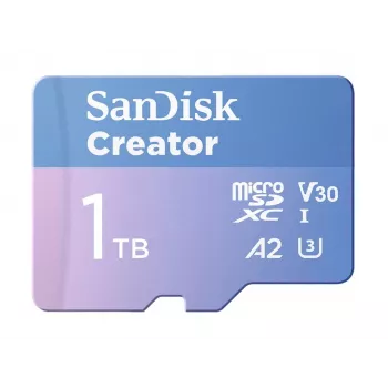 SanDisk Creator scheda di memoria microSD 1TB con alte velocità di trasferimento fino a 190 MB/s