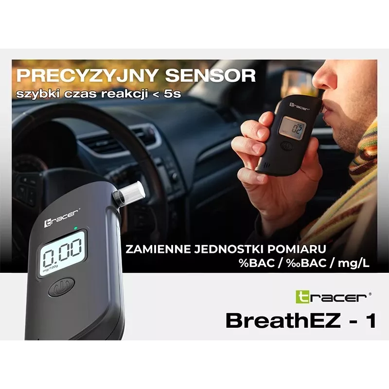 Tracer BreathEZ-1 etilometro a semiconduttore, nero