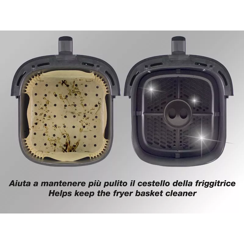 Beper C103ACC003 vassoi di carta per friggitrice ad aria, 50 pz., 24 x 24 cm