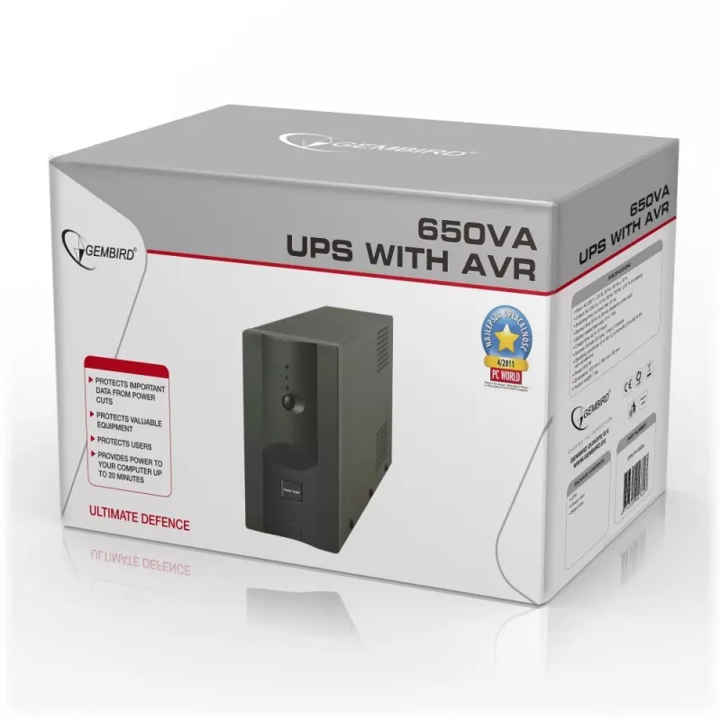 Gembird UPS-PC-652A gruppo di continuità (UPS) line-interactive 0,65 kVA 390 W 3 uscite AC