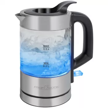 Bollitore ProfiCook PC-WKS 1228 G 0,5 L 1100 W acciaio inox, trasparente