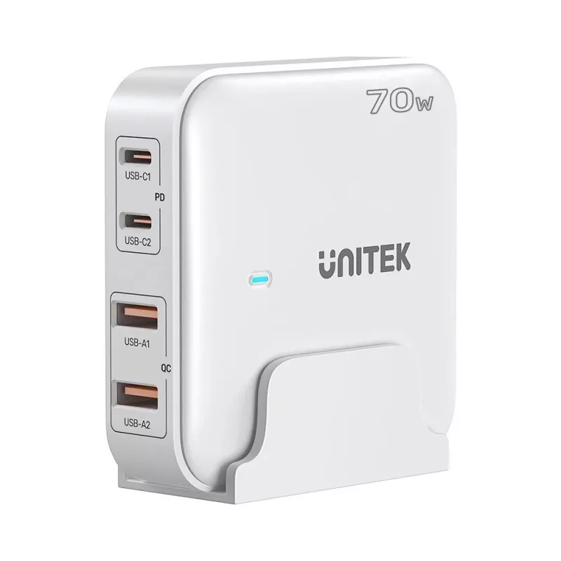 Caricabatterie da tavolo Unitek P1228AWH01-EU 70W 2×USB-A 2×USB-C