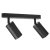 Maclean MCE452 B faretto da parete e soffitto, orientabile, alluminio, 2xGU10, nero opaco