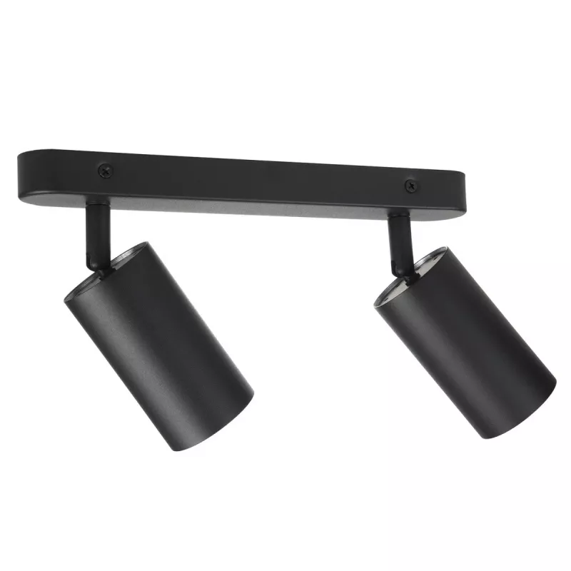 Maclean MCE452 B faretto da parete e soffitto, orientabile, alluminio, 2xGU10, nero opaco