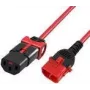 Cavo di alimentazione ACT C13 IEC Lock+ - C14 IEC Lock Dual Locking rosso 3 m, PC3617