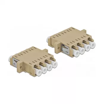 Adattatore in fibra ottica DELOCK LC femmina su LC femmina, beige, confezione da 2