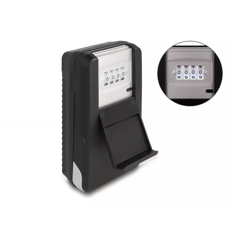 Portachiavi DELOCK 20932 organizzatore di chiavi in alluminio e plastica con combinazione, nero