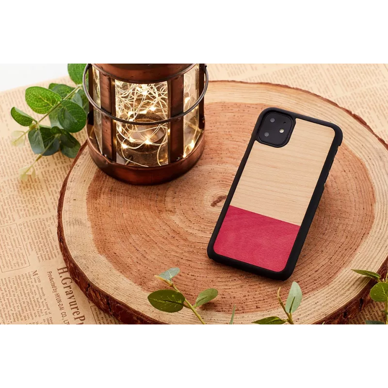 Custodia per smartphone Man and Wood per iPhone 11 — nero, design asimmetrico