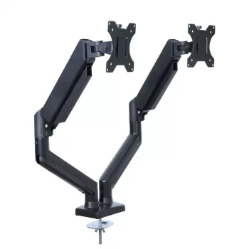 Supporto da tavolo per monitor ART RAMM UM-116 per 2 monitor 13–32 pollici, supporto a doppio braccio regolabile in altezza