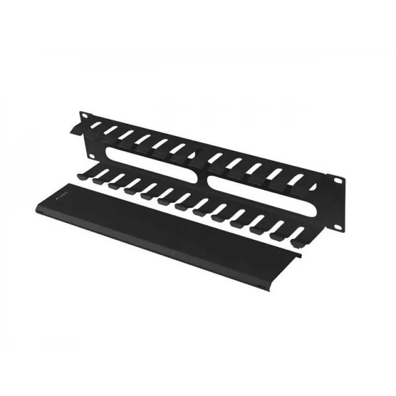 Organizzatore di cavi per rack 19 pollici 2U LANBERG AK-1705-B, nero