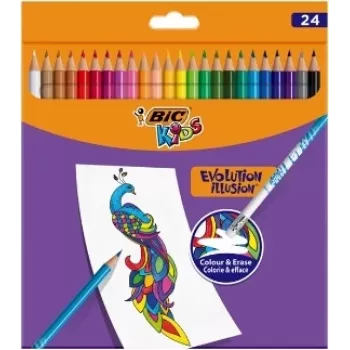 Matite colorate cancellabili BIC Kids Evolution Illusion 24 colori