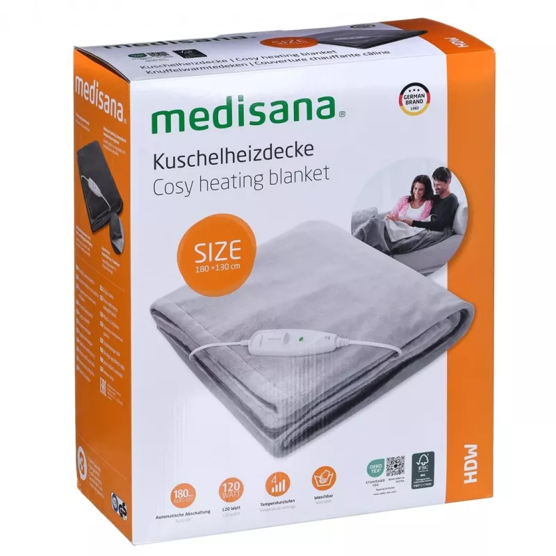 Medisana HDW coperta elettrica riscaldante, 120 W, grigio