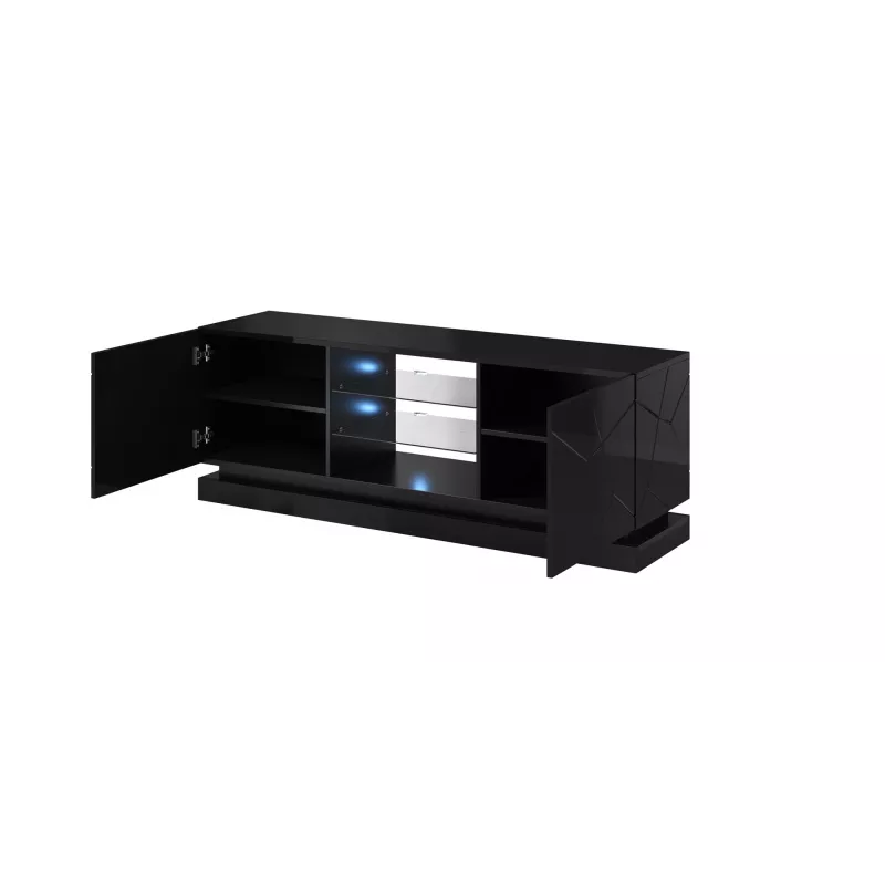 Cama Meble QIU 160 mobile TV, MDF, nero lucido