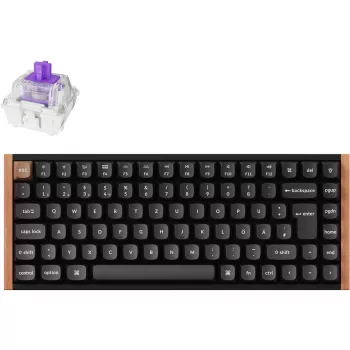 Keychron K2 HE (nero/legno, layout DE, Gateron Double-Rail Magnetic Nebula, telaio in alluminio)