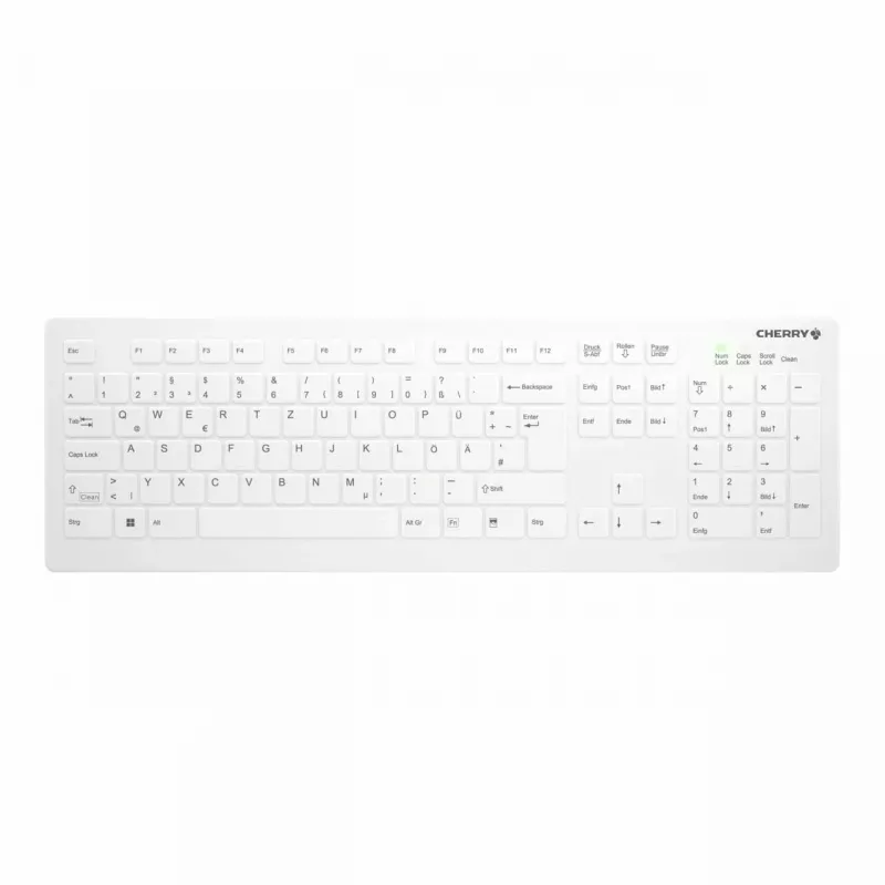Tastiera medicale Contour Design Active Key Contour QuickClean IP68 Full-Size Wireless Bianca DE C8112
