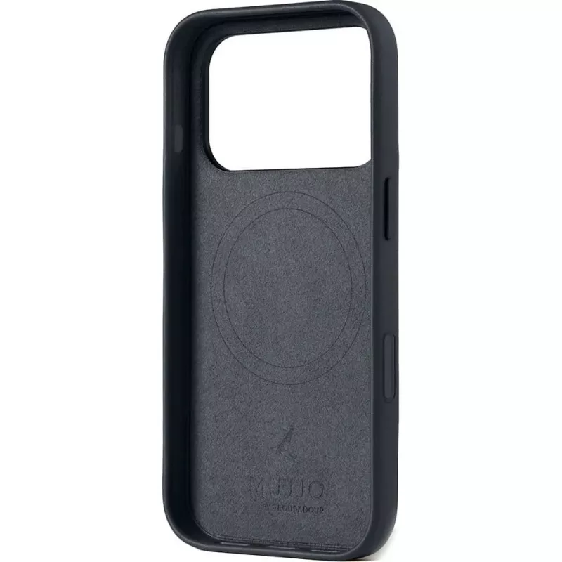 Mujjo Full Leather Case MagSafe custodia per iPhone 17 Pro grigio