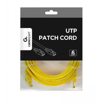 Cavo di rete GEMBIRD PP6U-5M/Y – Cat6 U/UTP, RJ-45 maschio su RJ-45 maschio, 5 m, giallo