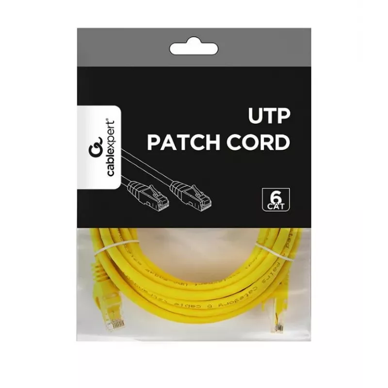 Cavo di rete GEMBIRD PP6U-5M/Y – Cat6 U/UTP, RJ-45 maschio su RJ-45 maschio, 5 m, giallo