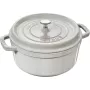 Pentola rotonda in ghisa Staub 1,7 l tartufo bianco, cocotte smaltata per piano cottura e forno