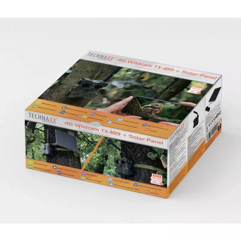 Technaxx 4G Wildcam TX-189 fotocamera da esterno 4MP CMOS pannello solare