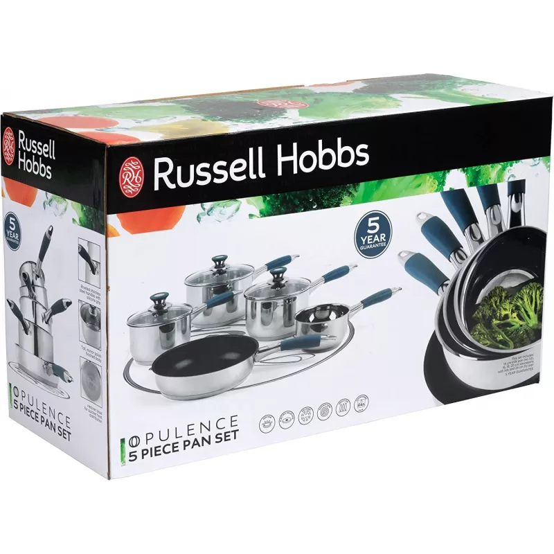 Set pentole Russell Hobbs RH01179EU, 5 pezzi, blu