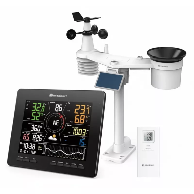 Stazione meteo Bresser 7003800 monitor wireless 7-in-1 temperatura e umidità interna/esterna