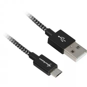 Cavo USB 2.0, connettore maschio USB-A > connettore maschio Micro-USB (nero/grigio, 2 metri, rivestito)
