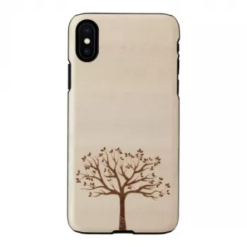 Custodia per smartphone Man and Wood per iPhone X/XS, legno di melo, nero