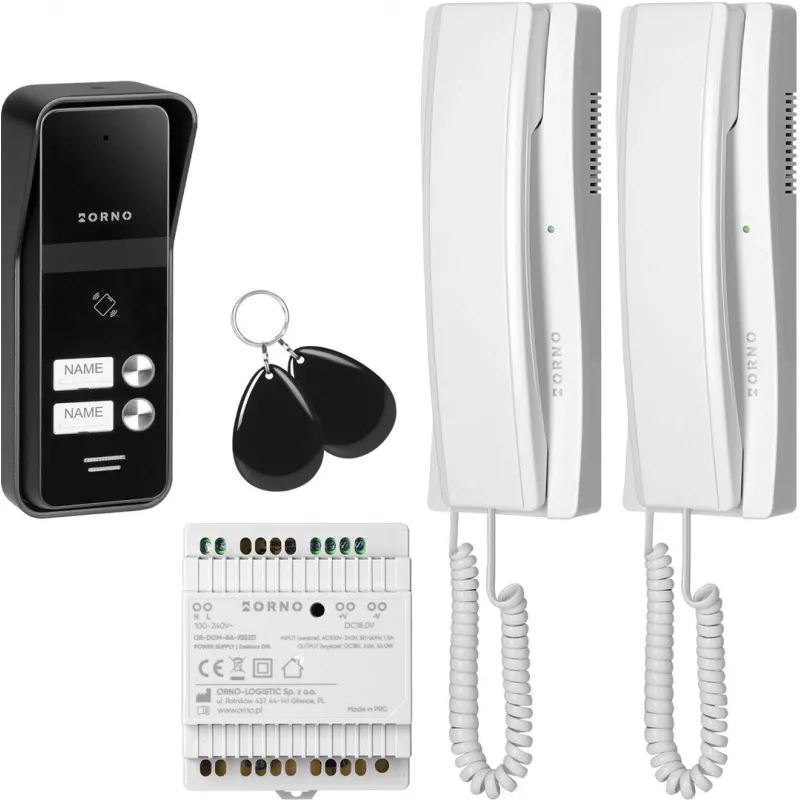 Citofono ORNO OR-DOM-BA-936ZD/W 2 fili/2 famiglie