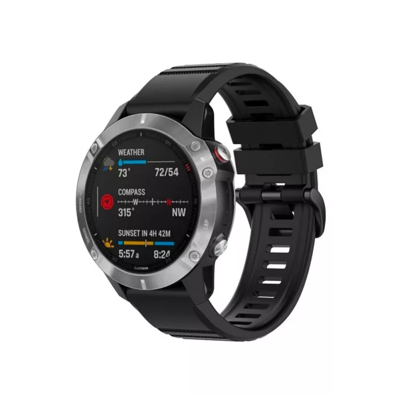 Cinturino in silicone 22 mm per Garmin QuickFit di FIXED – nero