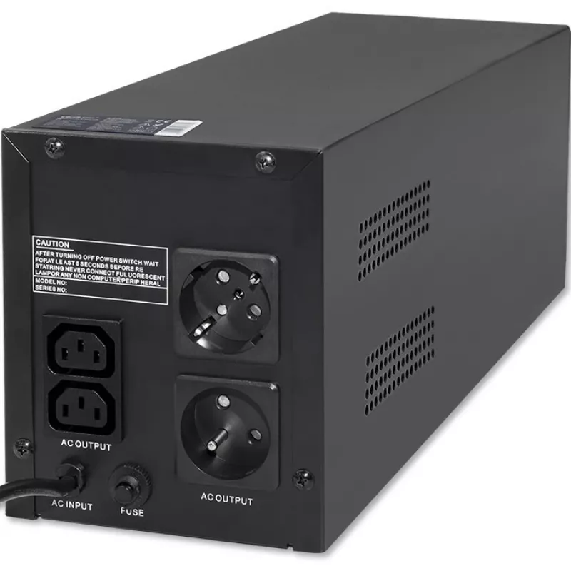 Qoltec Monolith 53775 gruppo di continuità UPS Line-Interactive, 1200 VA (1,2 kVA) / 720 W, AVR, 4 prese AC, nero
