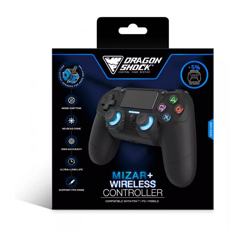 Dragonshock controller Mizar+ wireless nero PS4/PC