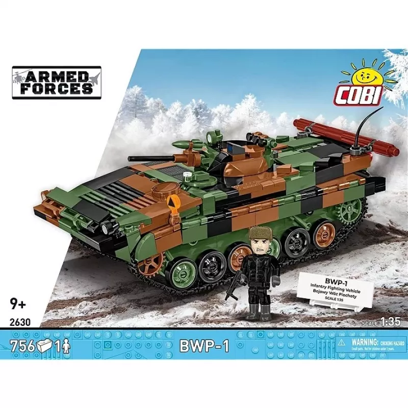 Set di mattoncini Cobi Armed Forces BWP-1 2630 — set modello del veicolo da combattimento anfibio polacco-ucraino