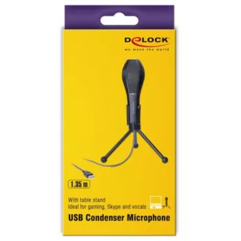 Microfono a condensatore USB con supporto da tavolo - ideale per gaming, Skype e canto