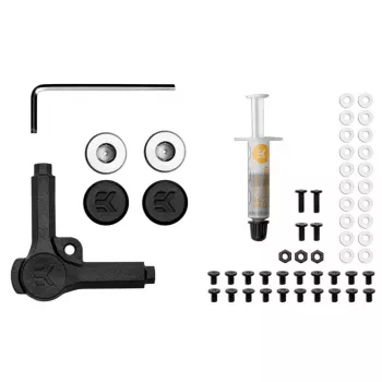 Kit di montaggio EK Water Blocks nero argento compatibile con EK-Quantum Vector Radeon RX 5700 +XT