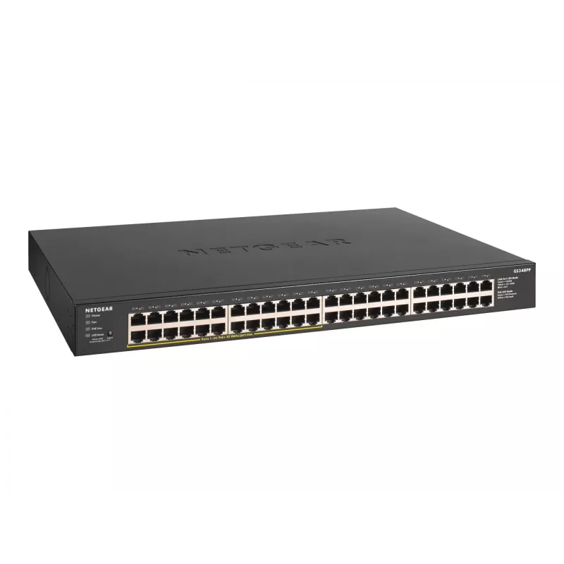 NETGEAR GS348PP Gigabit Ethernet (10/100/1000) non gestito Power over Ethernet (PoE) nero