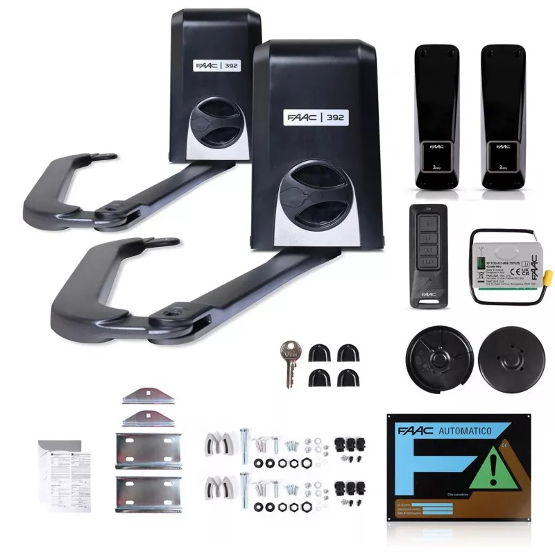 Kit automazione cancello FAAC 392 24V per cancelli a due ante fino a 5 m di larghezza totale