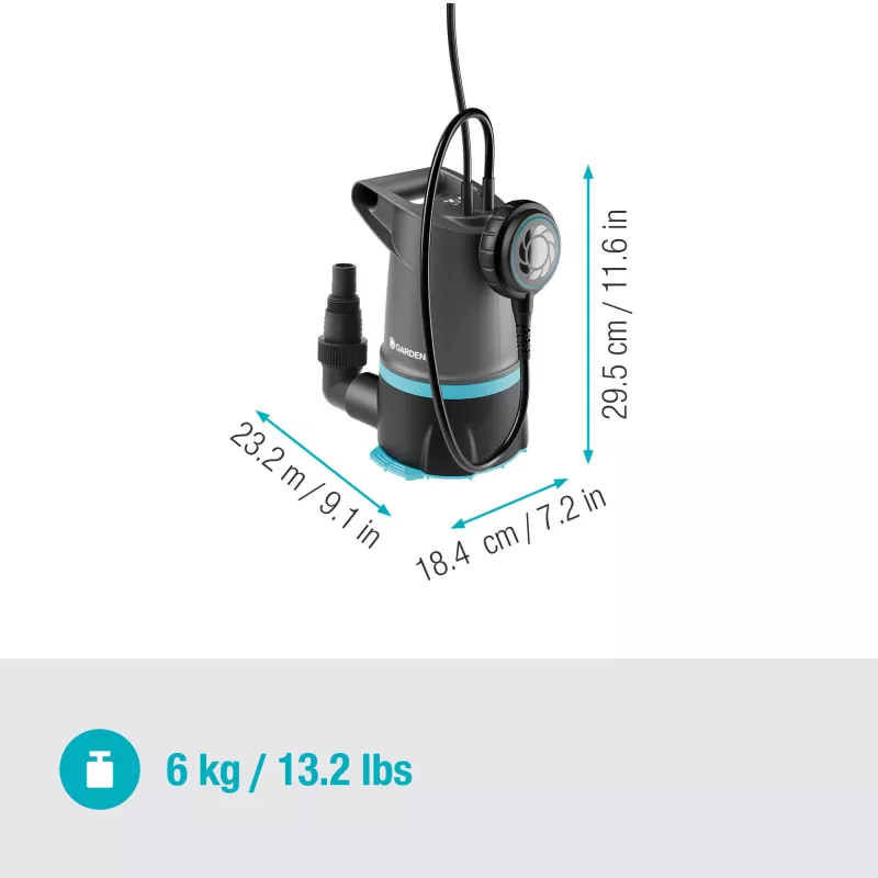 Pompa sommersa GARDENA 09018-47 — motore 550 W per rimozione e deviazione dell'acqua