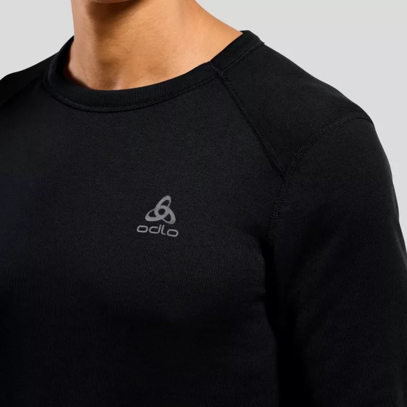 Odlo BL TOP girocollo manica lunga ACTIVE WARM ECO maglietta uomo, taglia M, nero