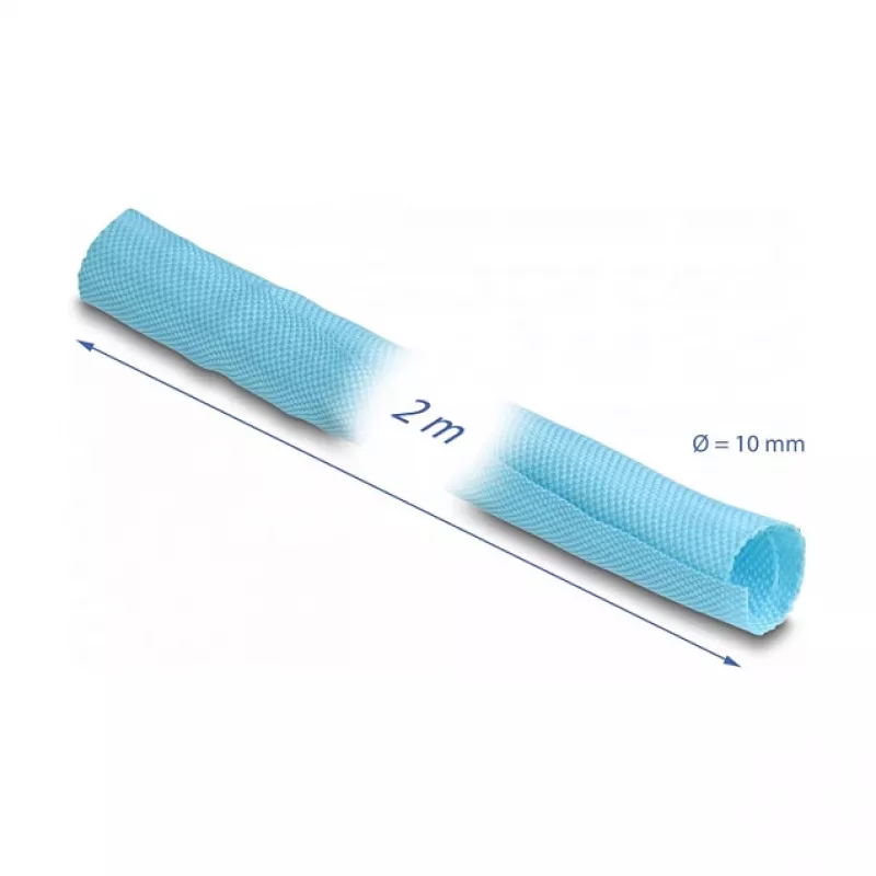 Guaina intrecciata DeLOCK autochiudente resistente al calore 2 m x 10 mm blu