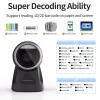 Lettore di codici a barre da tavolo Qoltec per codici 1D e 2D, scanner QR, nero