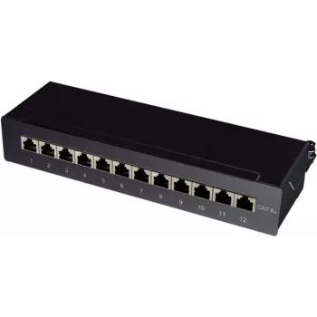 Logilink patch panel desktop/parete Cat.6A STP 12 porte, nero (NP0019B)