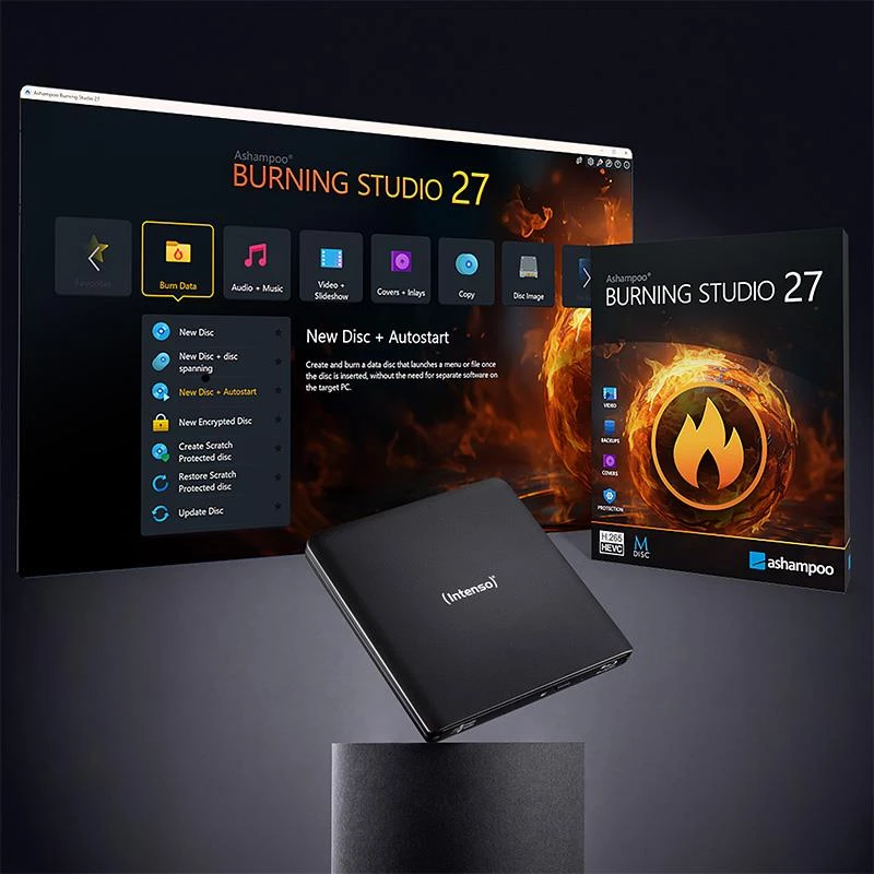 Intenso EOD 500BD Slim masterizzatore Blu-ray esterno, USB 3.2 Gen 1, nero