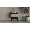 Comodino Cama INSERTO, 2 pz., 50x40x61.5 cm, nero + LED