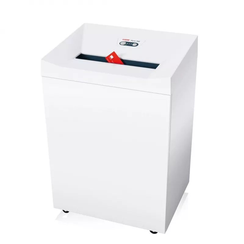Distruggidocumenti HSM Pure 740 taglio a strisce 3,9 mm, larghezza di lavoro 400 mm, distrugge CD e carte di credito