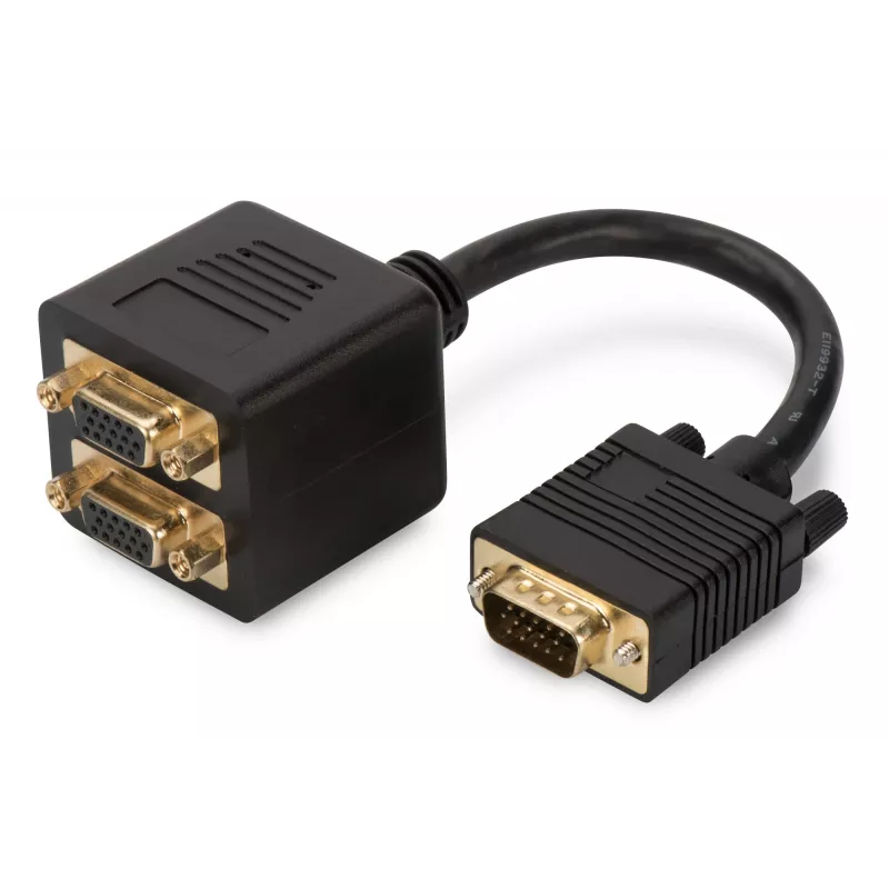 Cavo splitter Y VGA Digitus AK-310400-002-S HD15 a 2x HD15, 0,2 m, nero
